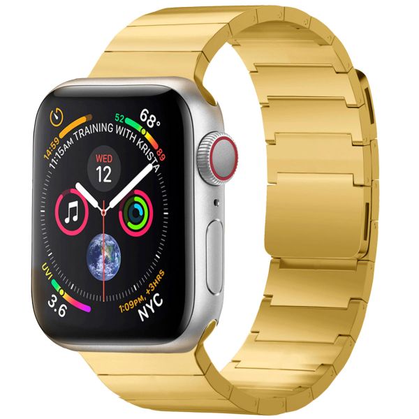 Selencia Bracelet magnétique en acier Apple Watch Series 1-9 / SE - 38/40/41 mm / Series 10 - 42 mm - Dorée