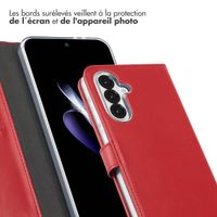 Selencia Étui de téléphone portefeuille en cuir véritable Samsung Galaxy A56 - Rouge