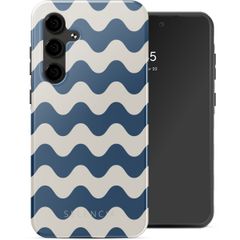 Selencia Coque arrière Vivid Tough Samsung Galaxy S24 FE - Wave Vibes Classic Blue