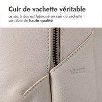 Accezz Leather Sac à dos ordinateur 16 pouces - Beige