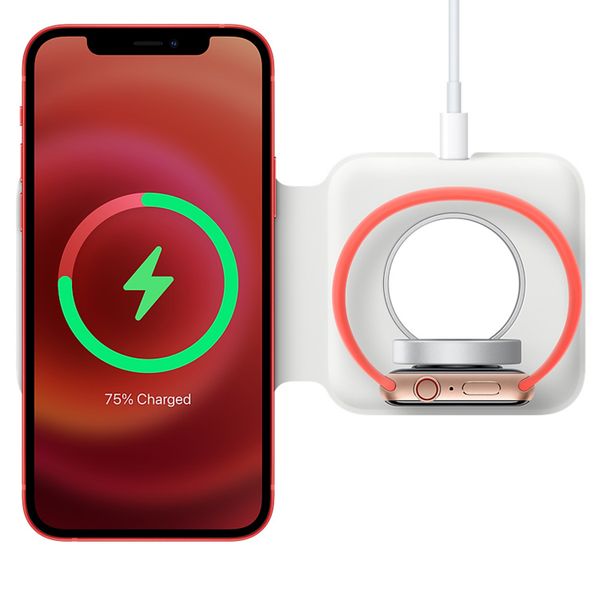 Apple Chargeur sans fil MagSafe Duo iPhone / Apple Watch - Blanc