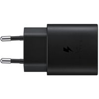 Samsung Original câble USB-C vers USB-C - 1 mètre - 25 Watt - Noir + Original l'Adapteur de charge radpide USB-C emballage d'usine - 25 Watt - Noir