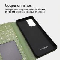 imoshion Étui de télephone portefeuille Design Samsung Galaxy A52(s) (5G/4G) - Green Flowers