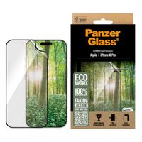 PanzerGlass Protection d'écran Matrix Recycled Ultra-Wide Fit Anti-bactérienne avec applicateur Apple iPhone 16 Pro