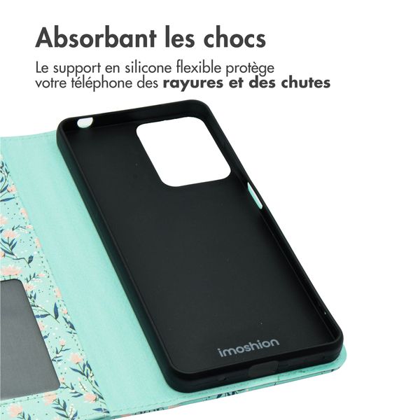 imoshion Étui de téléphone portefeuille Design Motorola Moto G04 / G24 - Blue Flowers