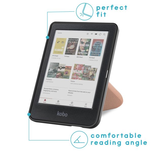imoshion Étui de liseuse portefeuille Pliable Kobo Clara Colour / BW - Rose Doré