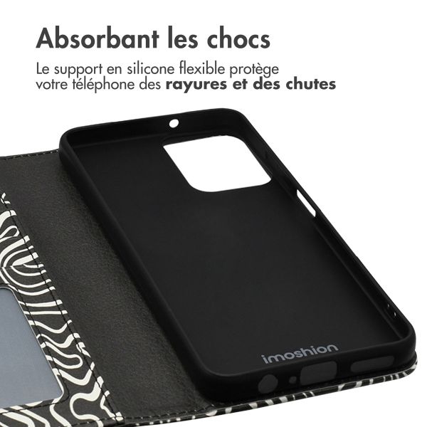 imoshion Étui de télephone portefeuille Design Motorola Moto G34 - Black And White