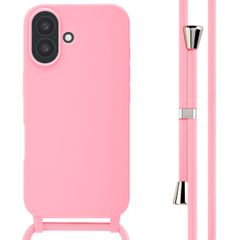 imoshion Coque en silicone avec cordon Apple iPhone 16 - Rose