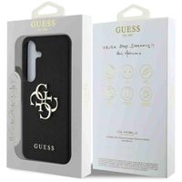 Guess Coque 4G Metal Logo Saffiano Samsung Galaxy S25 - Noir