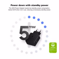 Samsung Adaptateur secteur original avec câble USB-C - Chargeur - Connexion USB-C et USB - Charge rapide - 45 Watt - 1,8 mètres - Noir