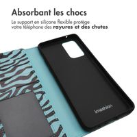 imoshion Étui de télephone portefeuille Design Samsung Galaxy A52(s) (5G/4G) - Black Blue Stripes
