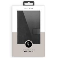 Selencia Étui portefeuille en cuir véritable Samsung Galaxy S10 - Noir