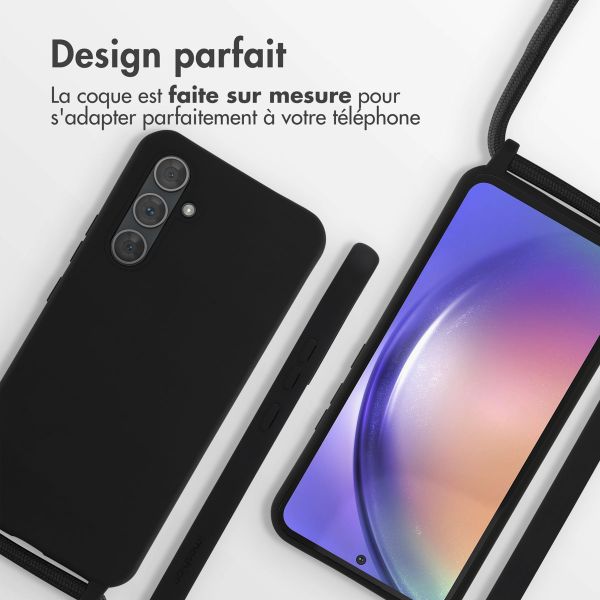 imoshion Coque en silicone avec cordon Samsung Galaxy A54 (5G) - Noir