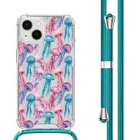 imoshion Coque Design avec cordon iPhone 14 - Jellyfish Watercolor