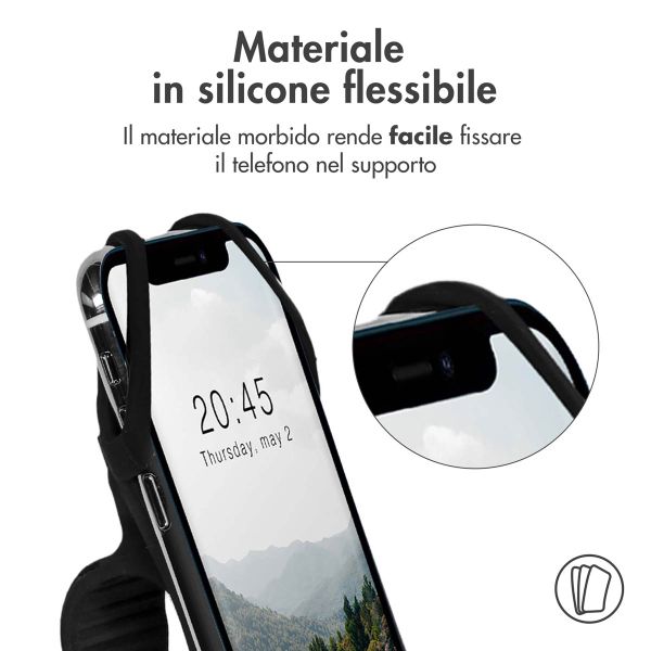 imoshion Support de téléphone en silicone pour vélo - Universel - Noir