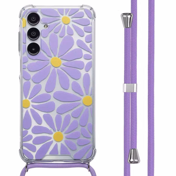 imoshion Coque Design avec cordon Samsung Galaxy A16 - Tropical Violet Flowers Connect