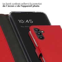 Selencia Étui portefeuille en cuir véritable Samsung Galaxy A34 (5G) - Rouge