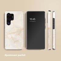 Selencia Coque arrière Vivid avec MagSafe Samsung Galaxy S25 Ultra - Golden Beige Marble