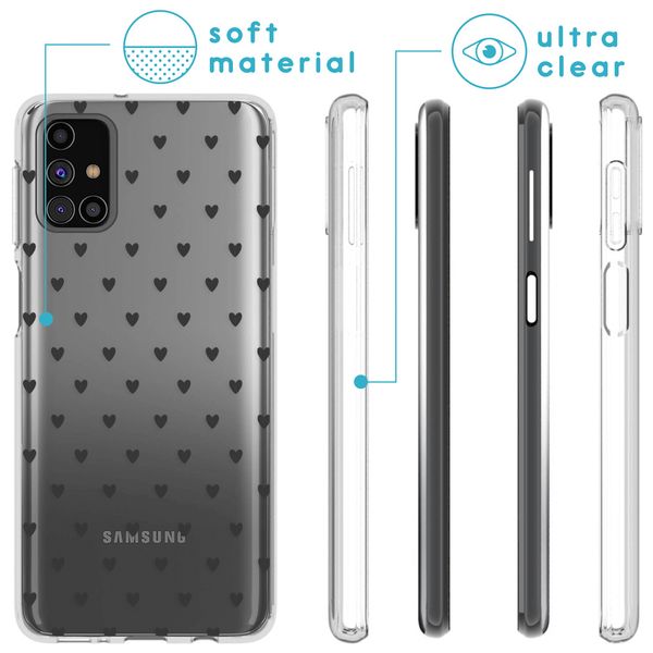 imoshion Coque Design Samsung Galaxy M31s - Cœurs - Noir