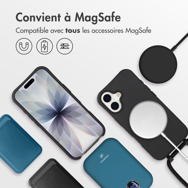 imoshion Coque arrière Color avec cordon amovible et MagSafe Apple iPhone 17 - Noir