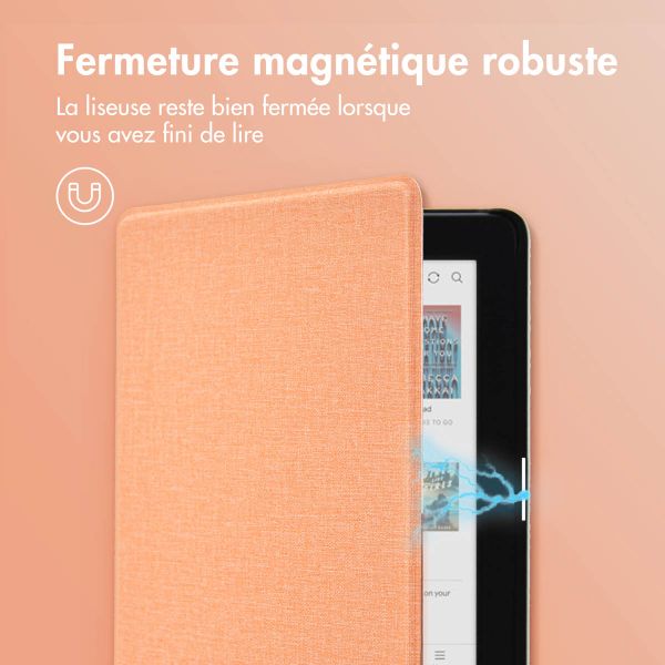 imoshion Étui de liseuse portefeuille Canvas Kobo Clara Colour / BW - Peach