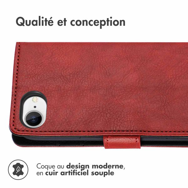 imoshion Étui de téléphone portefeuille Luxe iPhone SE 4 - Rouge