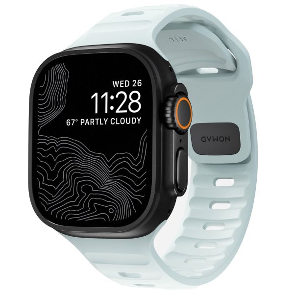 Nomad Bracelet Sport FKM Apple Watch Series 1 á 10 / SE / Ultra (2) (44/45/46/49 mm) - Icy Blue Glow