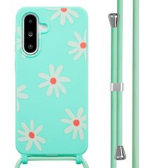 imoshion Coque design en silicone avec cordon Samsung Galaxy A36 / A56 - Green Flower Distance
