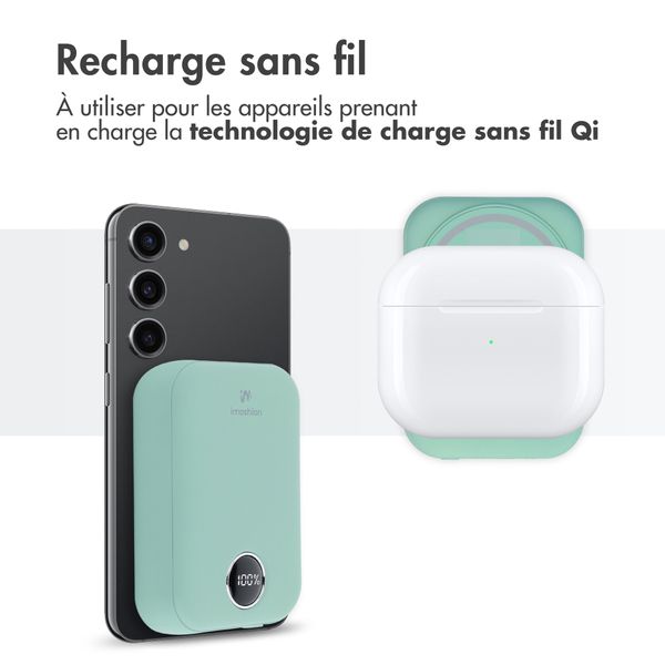 imoshion Batterie externe MagSafe 10.000 mAh - Batterie externe sans fil - Vert Sauge