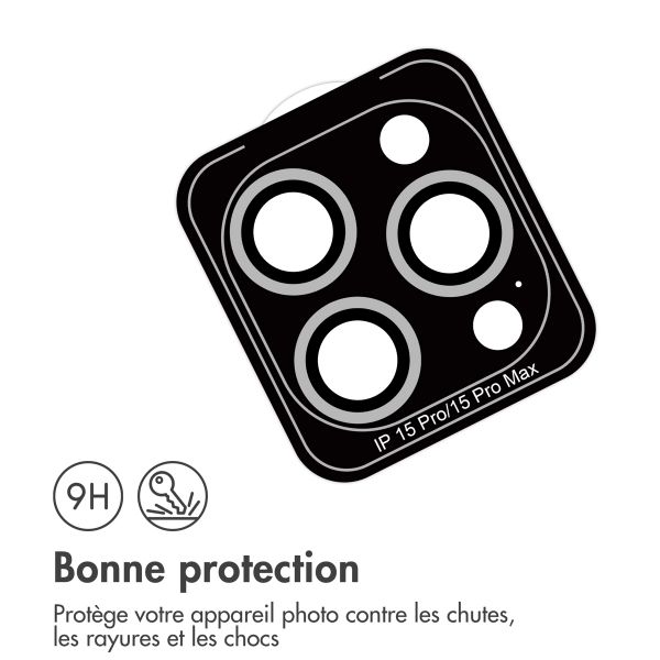 imoshion Lot de 2 protections d'objectif de caméra Apple iPhone 15 Pro / 15 Pro Max - White Titanium