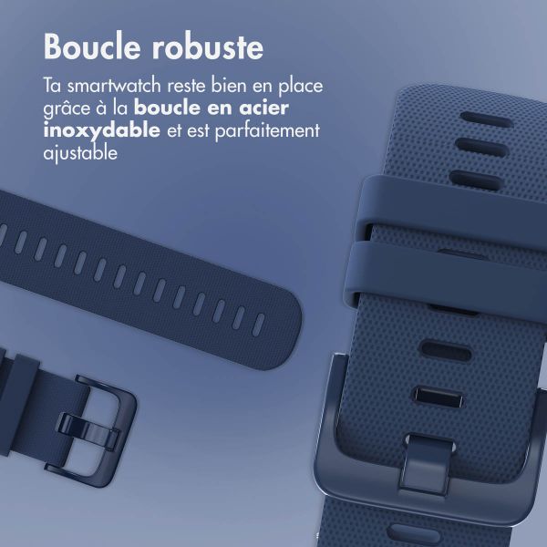 imoshion Bracelet sport en silicone avec boucle - Connexion universelle 22 mm - Bleu marine