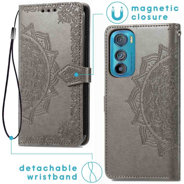 imoshion Etui de téléphone portefeuille Mandala Motorola Edge 30 - Gris