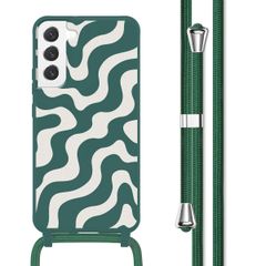 imoshion Coque design en silicone avec cordon Samsung Galaxy S22 Plus - Petrol Green Groovy