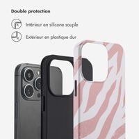 Selencia Coque arrière Vivid Tough iPhone 13 Pro - Colorful Zebra Old Pink