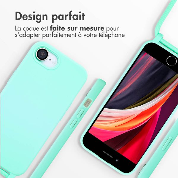 imoshion Coque en silicone avec cordon iPhone 16e - Vert menthe