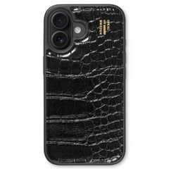 iDeal of Sweden Coque Vegan Leather iPhone 16 Plus - Black Croco