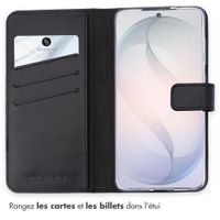 Selencia Étui portefeuille en cuir véritable Samsung Galaxy S26 - Noir