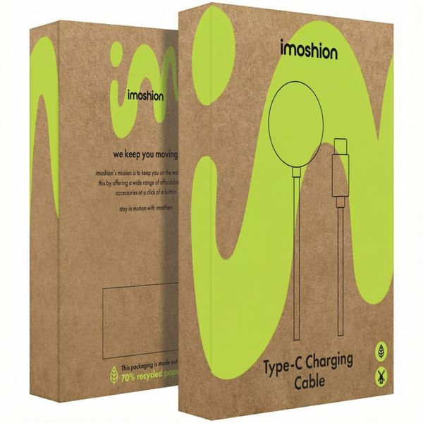 imoshion Câble de chargement Apple Watch USB-C et USB-A - 1 mètre - Blanc