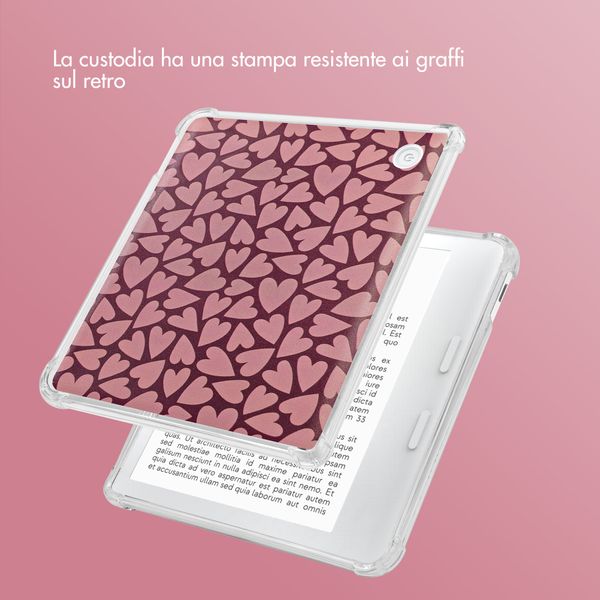 imoshion Coque Design Clear Kobo Libra Colour - Hearty Blush