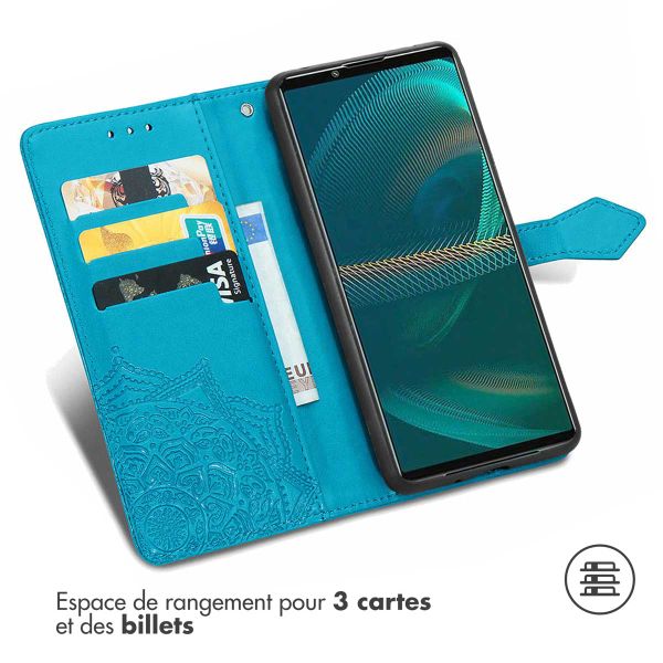 imoshion Etui de téléphone portefeuille Mandala Sony Xperia 5 IV - Turquoise