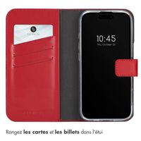 Selencia Étui portefeuille en cuir véritable Apple iPhone 16 Pro - Rouge