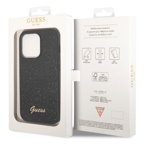 Guess Coque Glitter Flakes Apple iPhone 14 Pro - Noir