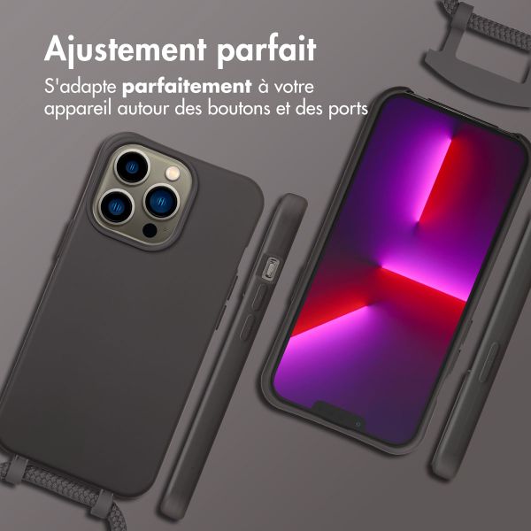 imoshion Coque arrière Color avec cordon amovible et MagSafe Apple iPhone 13 Pro - Black Coffee