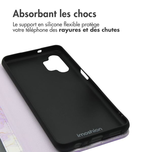 imoshion Étui de télephone portefeuille Design Samsung Galaxy A13 (5G) - Purple Marble