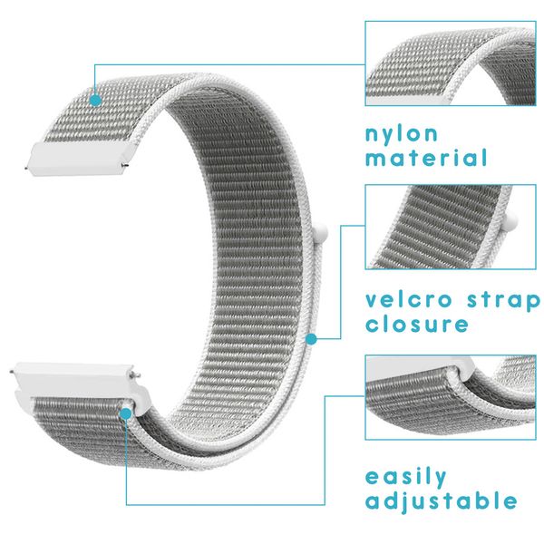 imoshion Bracelet en nylon Samsung Galaxy Watch 4 / 5 / 6 / 7 / FE (20 mm) - Blanc