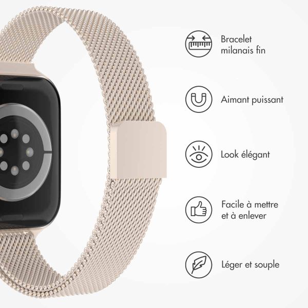 imoshion Bracelet slim Milanese Apple Watch Series 1 t/m 9 / SE (38/40/41 mm) | Series 10 / 11 (42 mm) - Starlight