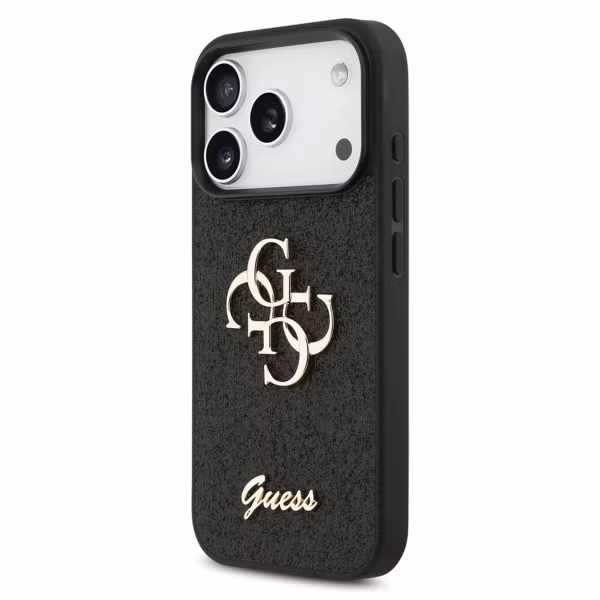 Guess Coque 4G Metal Logo Glitter Apple iPhone 17 Pro Max - Noir