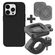 Accezz EasyLock Support de téléphone pour vélo - Avec coque iPhone 15 Pro - Aluminium - Rotation à 360 degrés - Noir