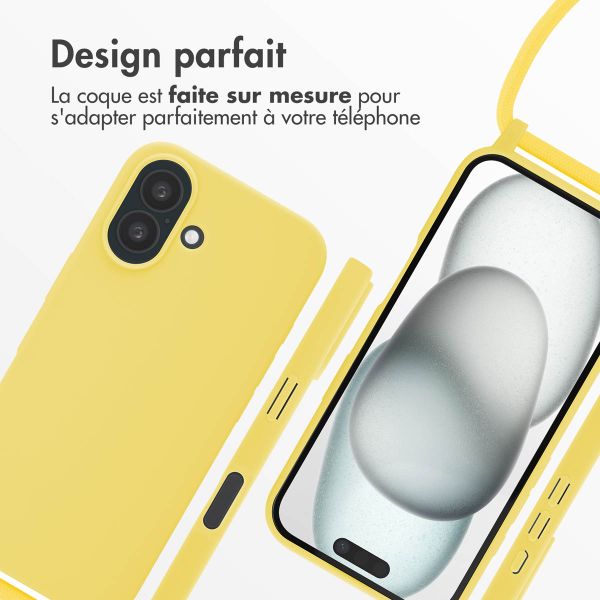 imoshion Coque en silicone avec cordon Apple iPhone 16 - Jaune