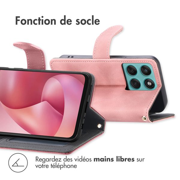 imoshion Etui de télephone portefeuille avec cordon Motorola Moto G57 Power - Rose